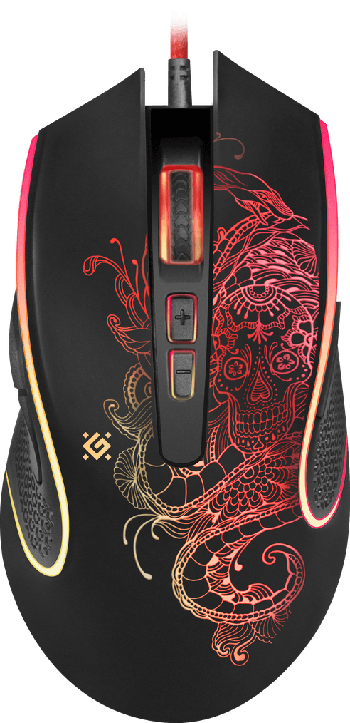 Мышь Defender Venom GM-640L, проводная игровая, подсветка, 8 кн., 5 программ, 3200dpi