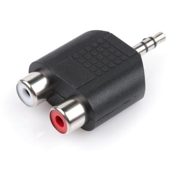 Адаптер коннектор аудио AL 3.5mm / 2xRCA мама, 3.5mm stereo plug to 2 RCA (CINCH) sockets audio