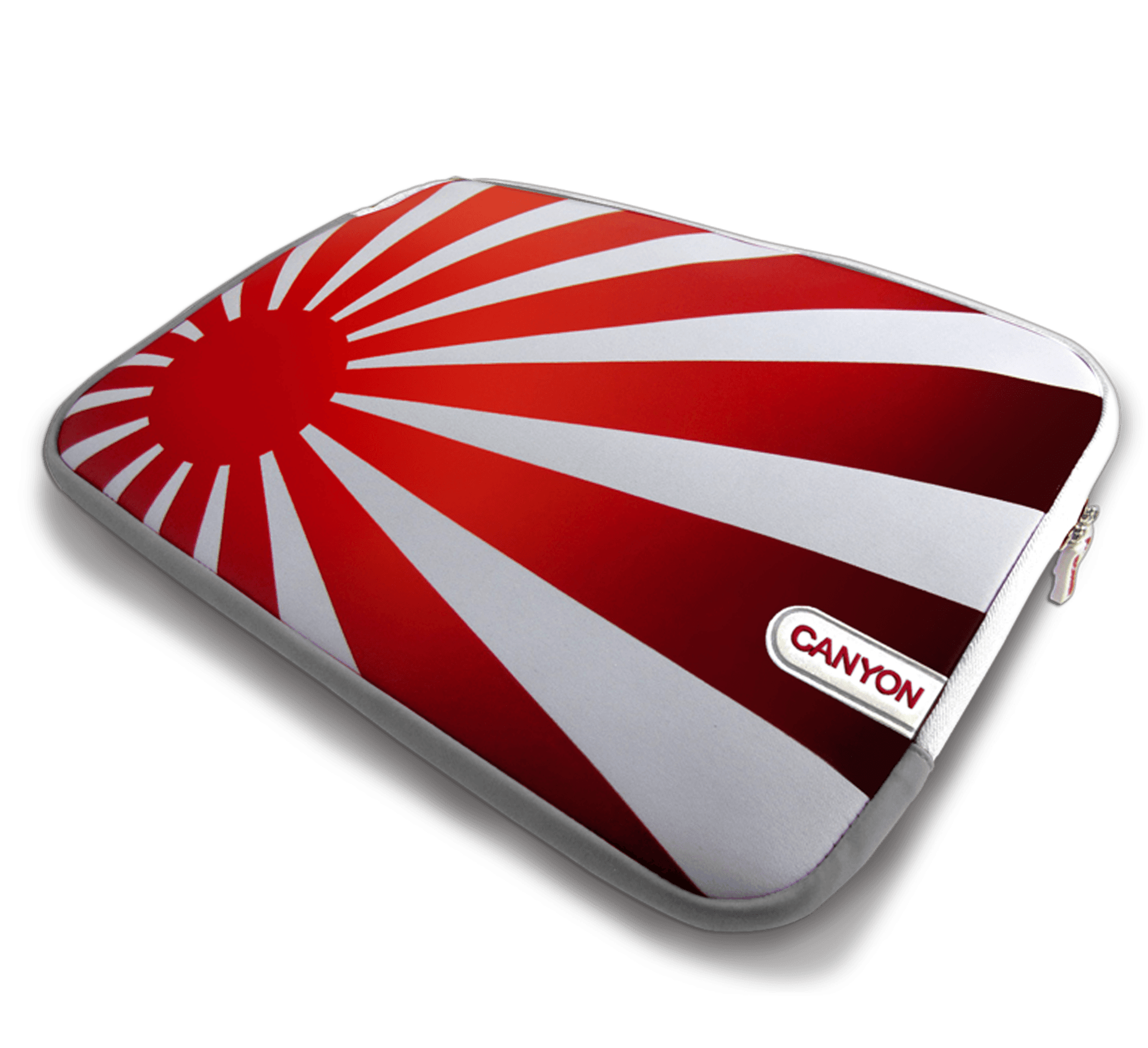 Чехол для ноутбука CANYON CNL-NB11J up to 13.3" (Нейлон, White/Grey with Red Rising Sun, 20x365x270mm)