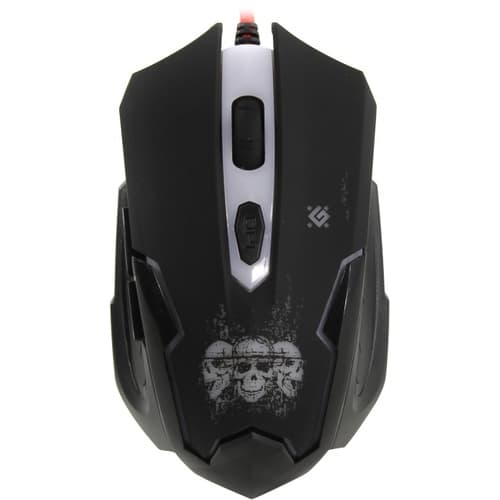 Мышь Defender Skull GM-180L + коврик, 6 кнопок, проводная игровая, подсветка, 3200dpi