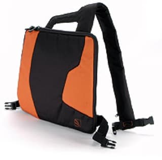 Сумка для ноутбука Tucano Velo Pack small 13.3", black + orange (BVECK2-O), with pocket for musicplayer