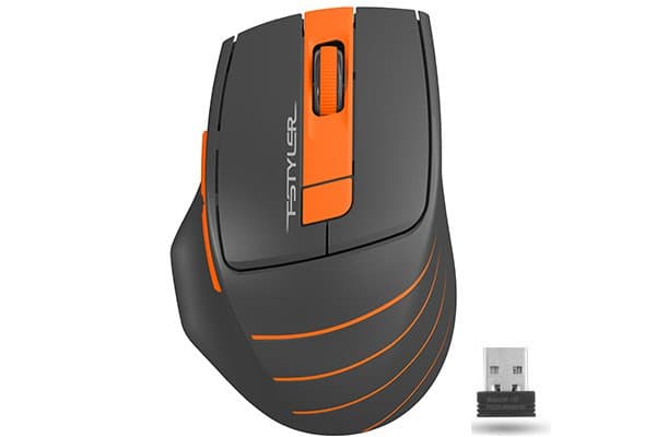 Мышь беспроводная A4Tech FStyler FG30 Серый/Оранжевый USB, 1000/1600/2000 dpi, 6кн, 1xAA