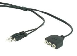 Кабель аудио разветвитель Gembird CC-MIC-1 Microphone and headphone extension cable, Line-Out jack 3.5mm / 2x3.5mm, Mic-Out, 1m