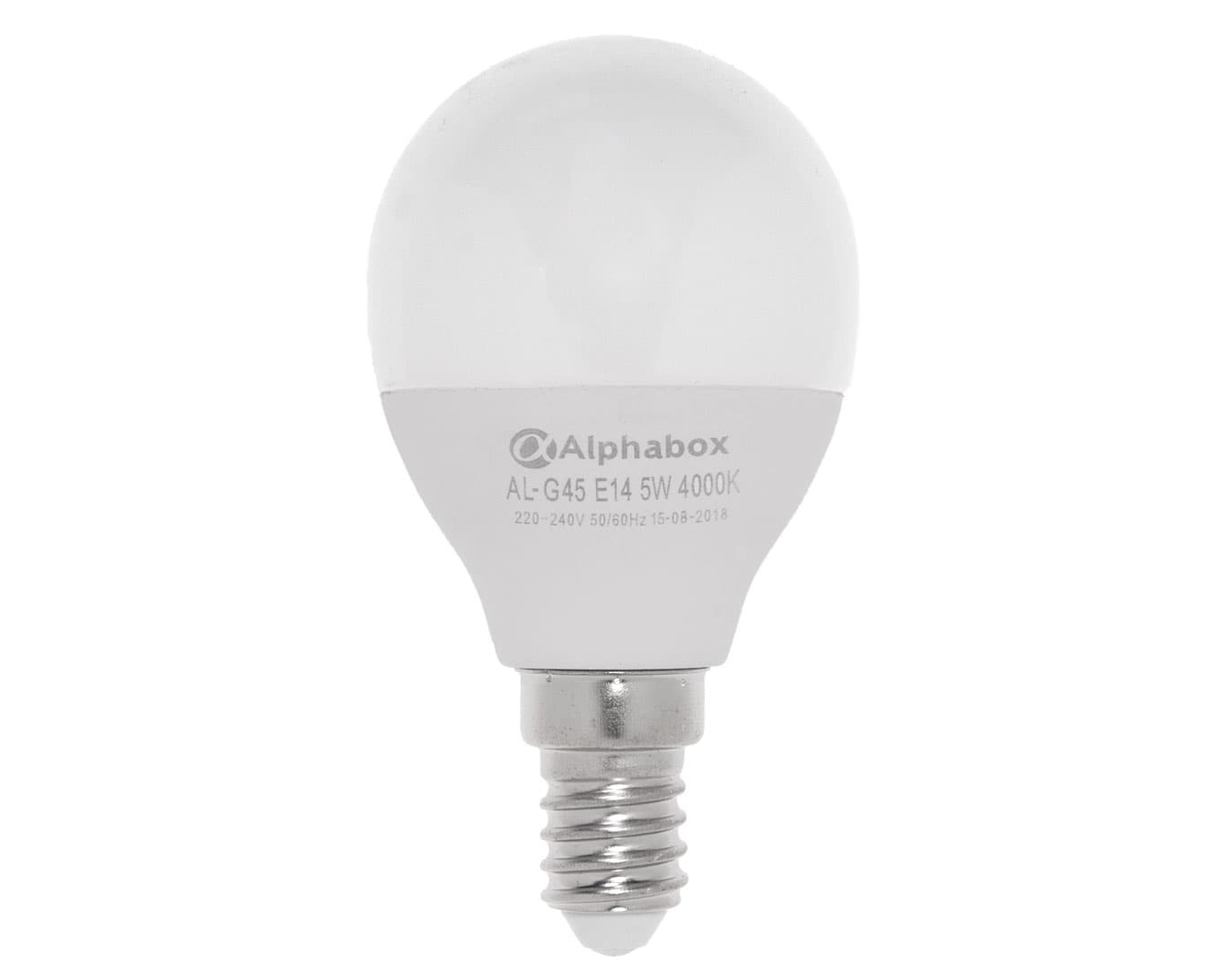 Лампа светодиодная E14 5W Alphabox LED AL-G45 4000K