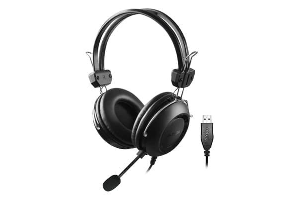 Наушники с микрофоном A4Tech HU-35 USB Black, регулируемое оголовье, кабель 2м
