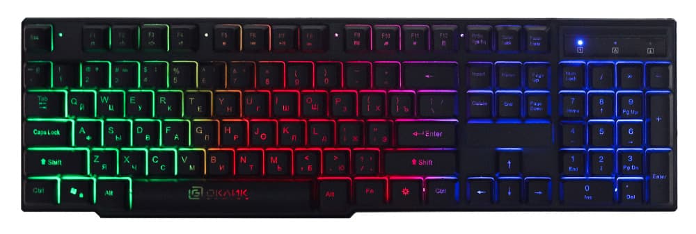 Клавиатура Oklick 780G SLAYER, USB, черный, с подсветкой, игровая