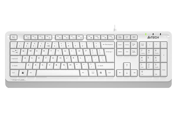 Клавиатура A4Tech Fstyler FKS10 USB белый/серый, мультимед., мягкий ход клавиш, лазерная гравировка