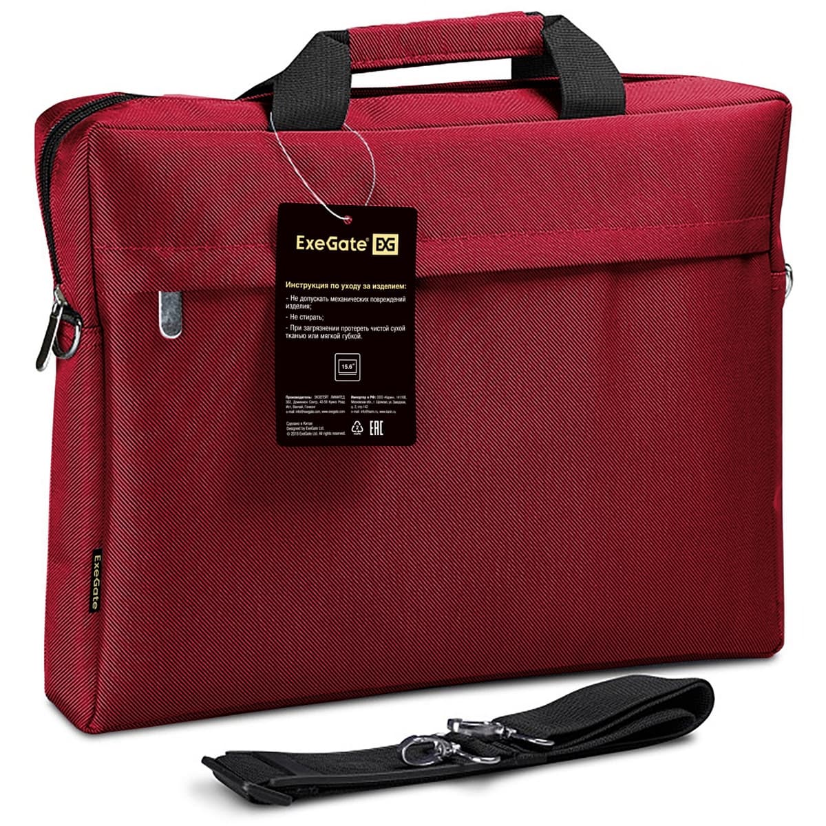 Сумка для ноутбука ExeGate S15 Red (EX212299RUS) красная, полиэстер, для ноутбуков до 15.6"