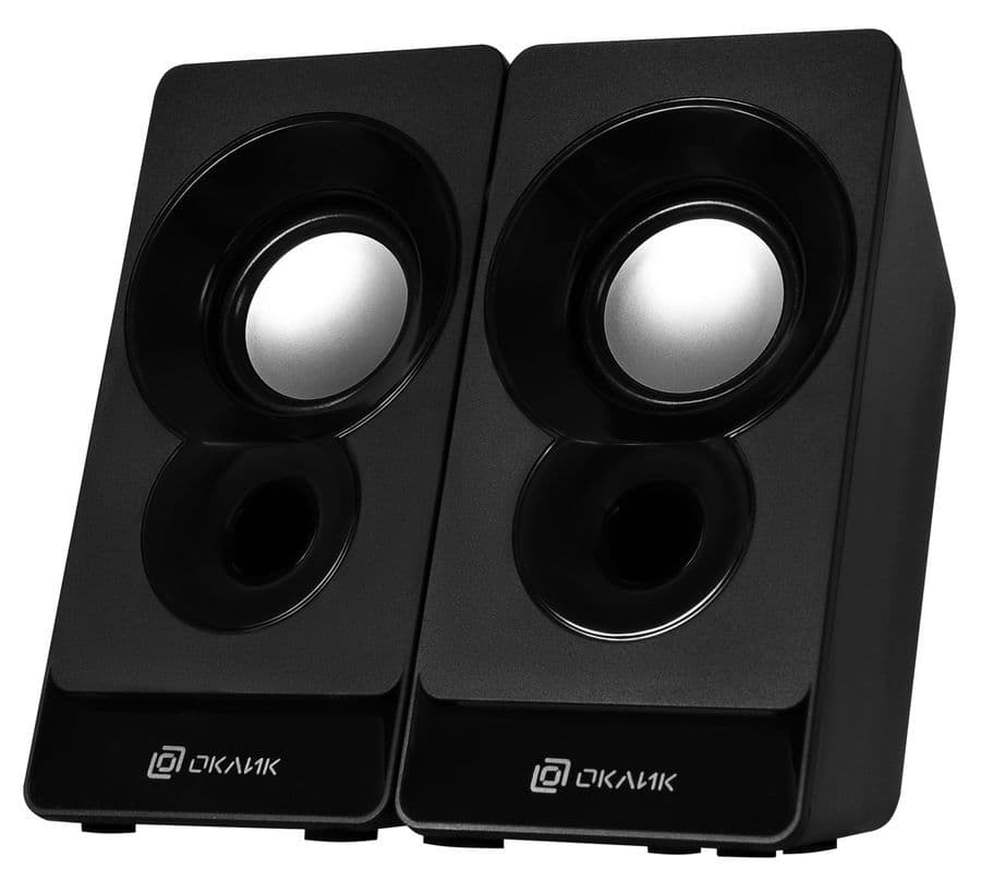 Колонки Oklick OK-165 2.0 черный 6Вт (2х3Вт)