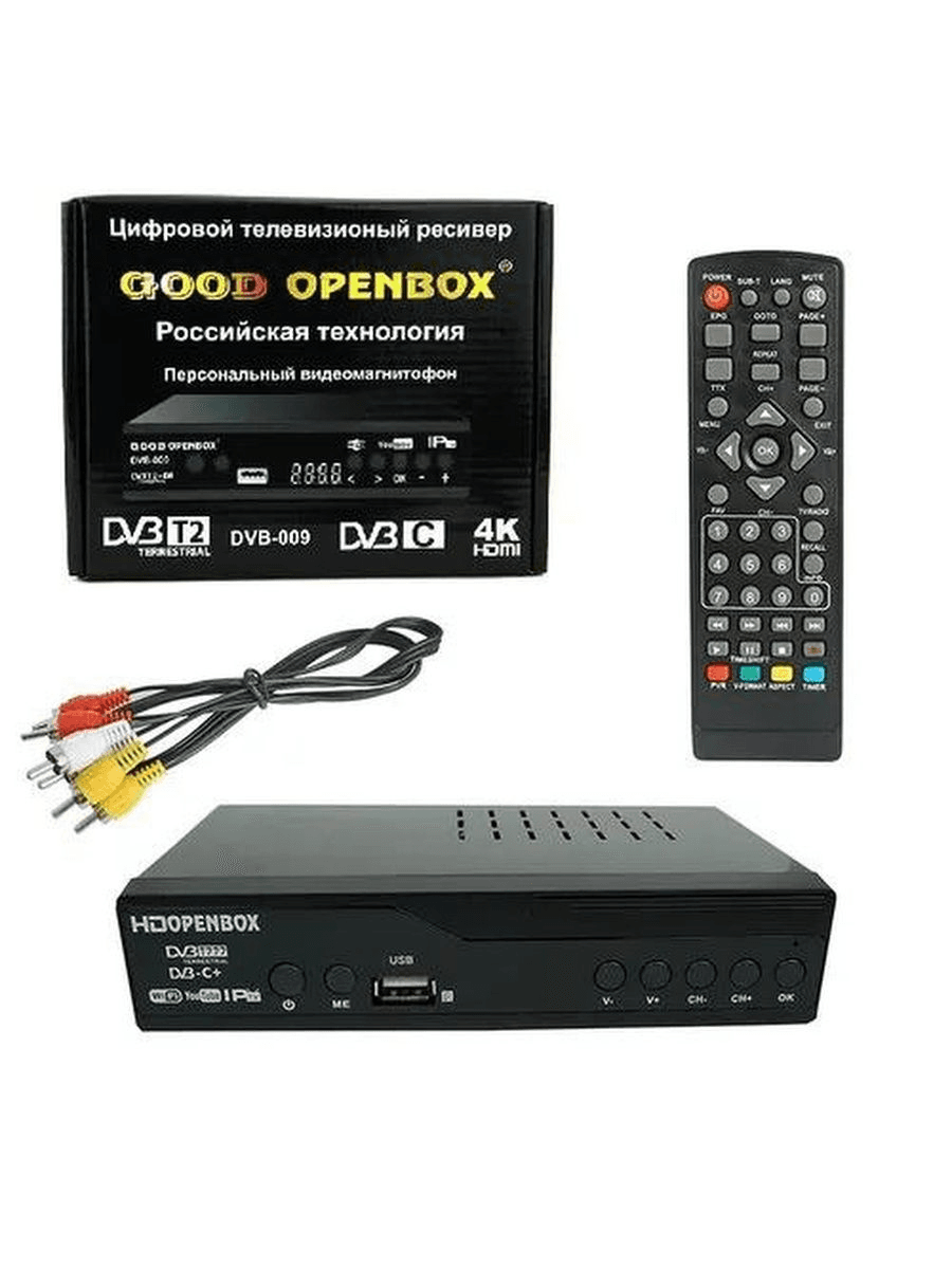 Цифровой ресивер T2 ТВ тюнер OPENBOX, DVB-T2/C+, H.265, HDMI, USB, IPTV