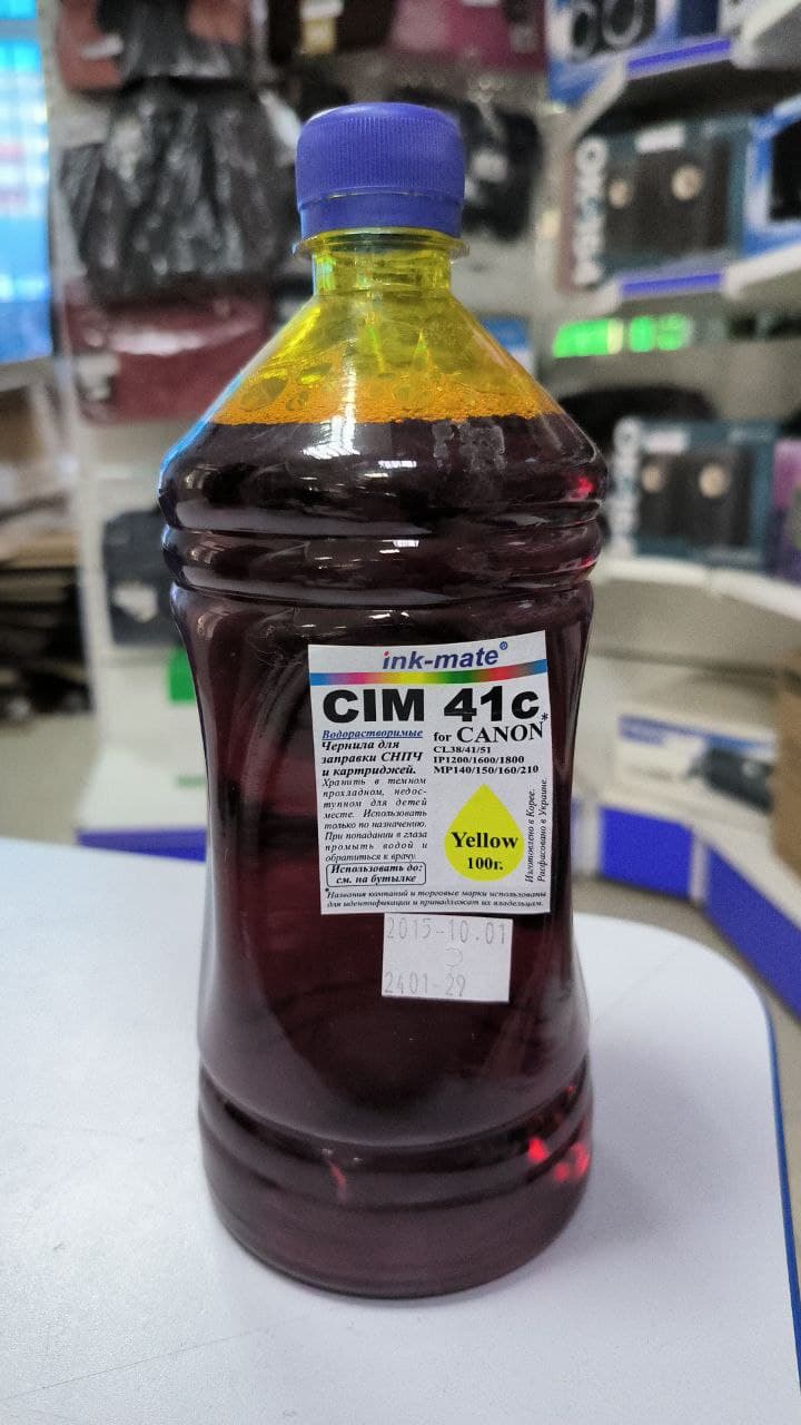 Чернила Ink-Mate Canon Универсальные CIM41c, Yellow, 1000ml водные