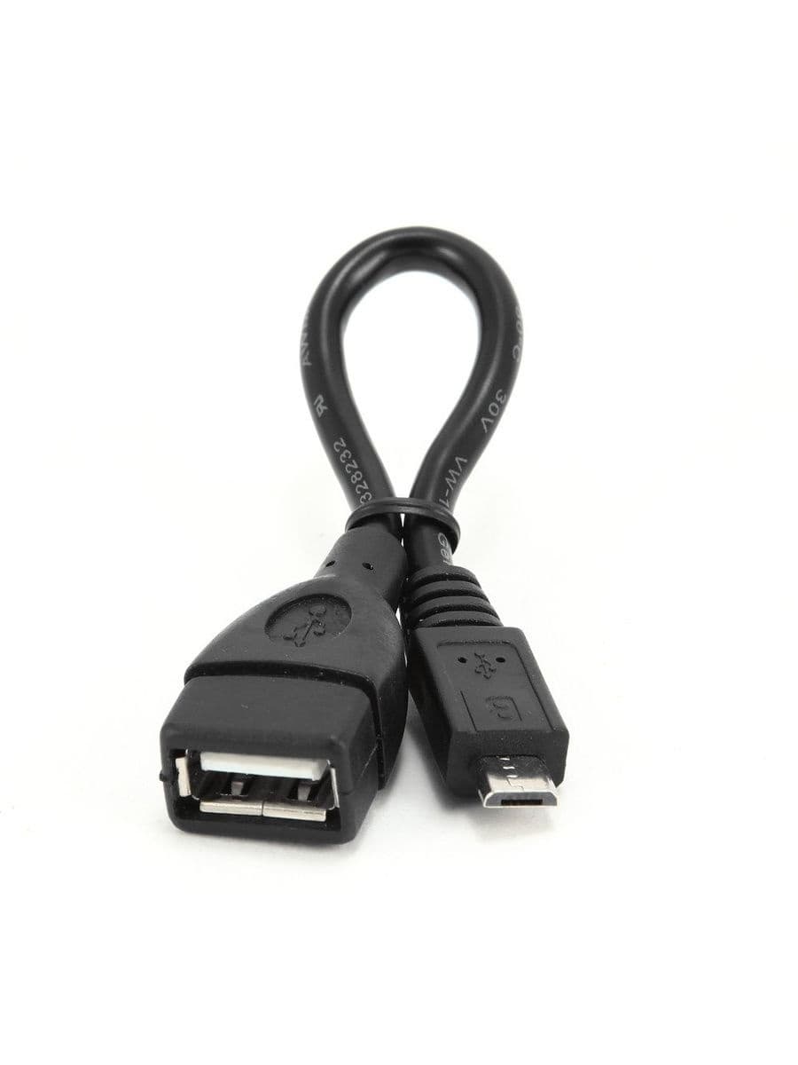 Кабель OTG - Micro-USB Gembird A-OTG-AFBM-001, 0.15m (MicroUSB папа / USB мама) для подключения USB устройств к порту OTG MicroUSB