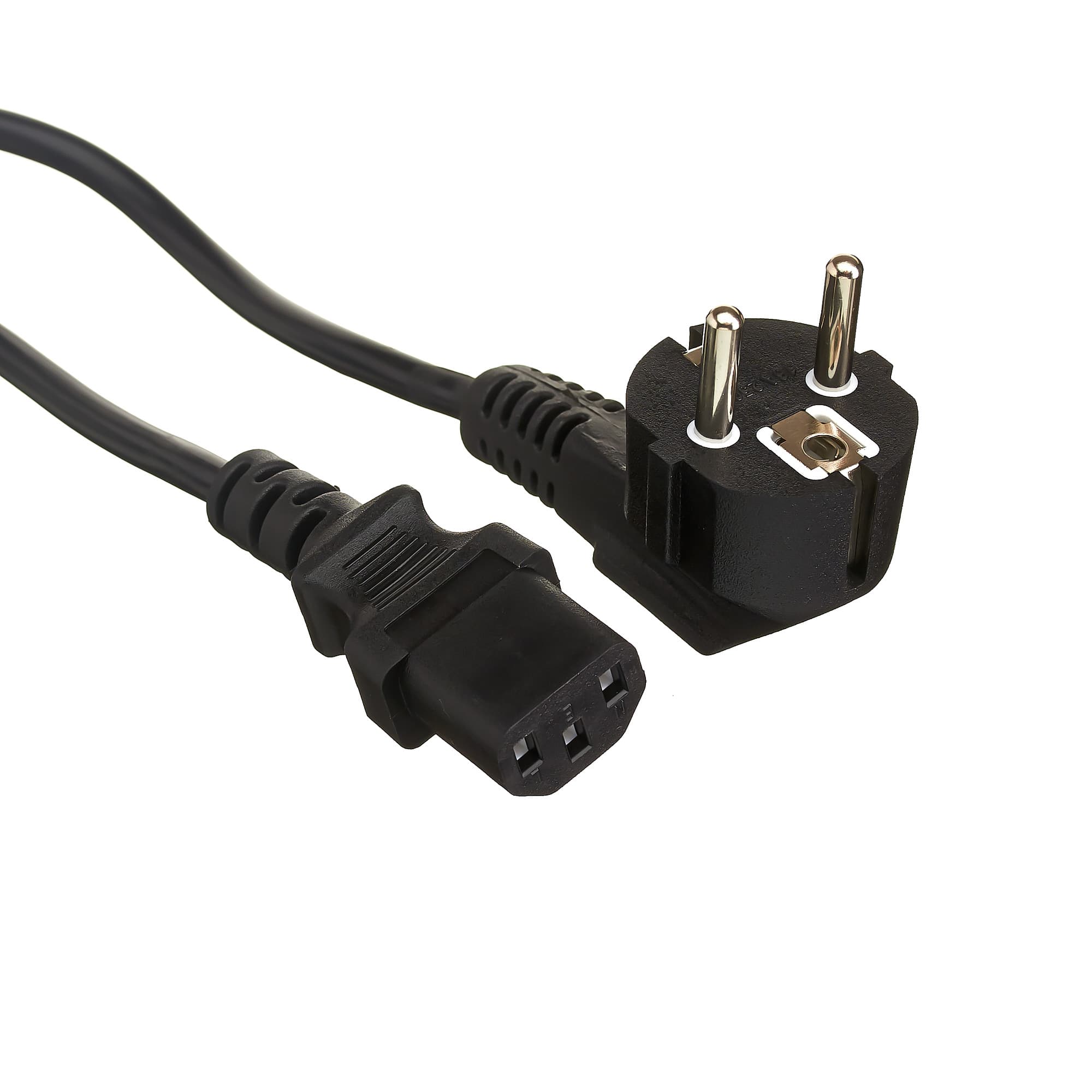 Силовой кабель питания (сетевой шнур) Cable Power EURO 1.8м 220v, ExeGate Special PC-1,8S Евровилка угловая 3 pin - C13, 6 А, черный (ES280999RUS)