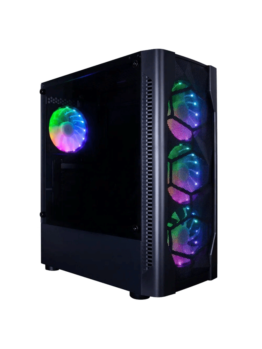 Корпус 1stPlayer DK D4 Black (D4-BK-4F1) Color LED, без БП, 4 вент. х 120мм, Прозрачная боковая панель, 1хUSB3.0, 2хUSB2.0, Аудио