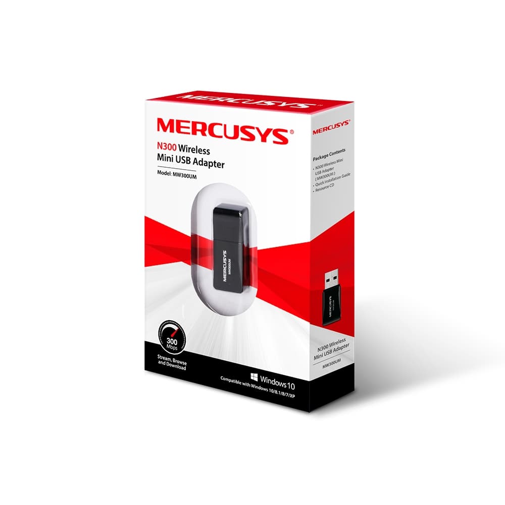 Сетевой адаптер беспроводной (WIFI) USB Wireless Mercusys MW150US (N150, USB)