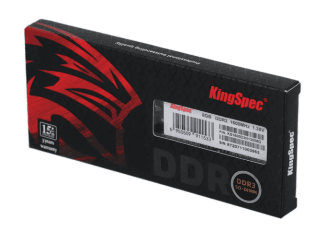 Память SO-DIMM 8GB/1600 1.35V DDR3L Kingspec (KS1600D3N13508G) (для ноутбуков, ITXплат)