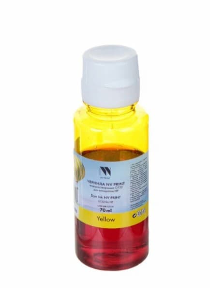 Чернила NV PRINT NV-INK-GT52Y Yellow (70ml) водорастворимые для HP DeskJet GT 5810, 5820, 5822, Ink Tank 115, 310, 315, 319, 410, 419, 415, Smart Tank 515, 615