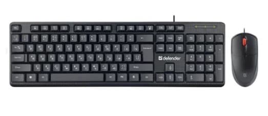 Клавиатура + Мышь Defender LINE C-511 RU, черный, USB, тихий