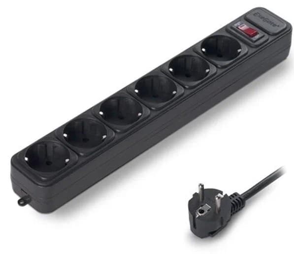 Сетевой фильтр Exegate SP-6-1.5B 1.5м 6 розеток, черный, 10А, 2200Вт (EX266864RUS)
