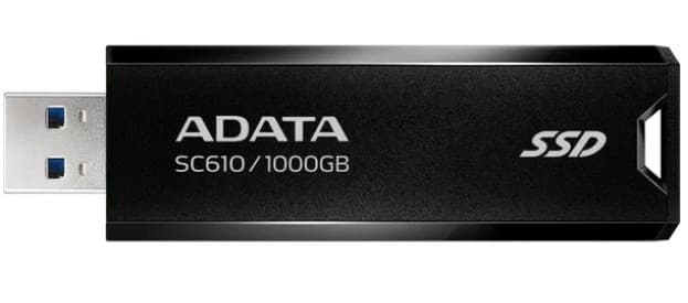 Накопитель SSD внешний 1.0TB ADATA (SC610-1000G-CBK/RD) USB3.2, 550/500 mb/s, 67.3x23.5x10.2mm, 13g