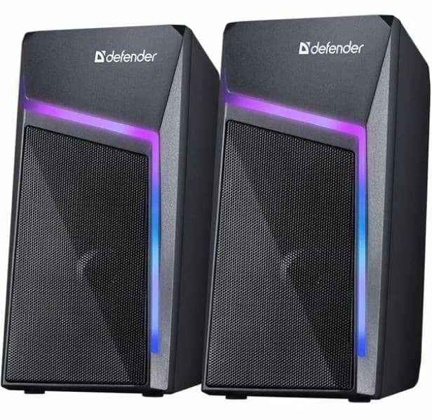 Колонки Defender STELLAR, 2.0, 6 Вт (2х3Вт), подсветка, черные, питание от USB