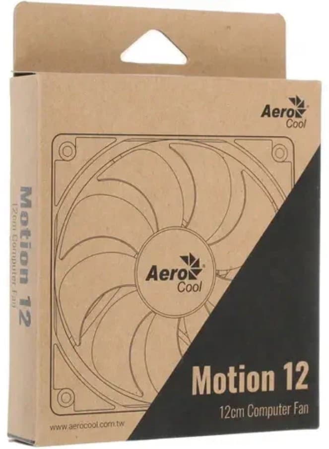 Вентилятор для корпуса Aerocool Motion 12 Plus Blue, 120x120x25мм, синяя подсветка, 1200 об/мин, Molex 4-pin + 3-pin, 29.8 CFM, 22.1 дБА, съемная крыльчатка, гидр
