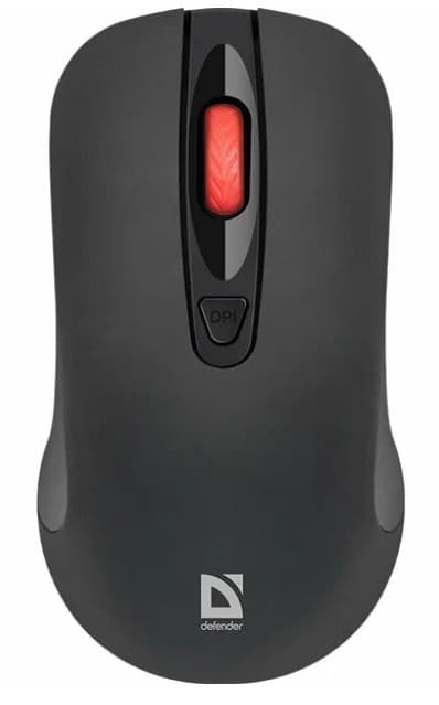 Мышь беспроводная Defender Nexus MS-195, черный, 3 кнопки, 1600 dpi, 2xAAA, 6.80x4.00x12.60cm