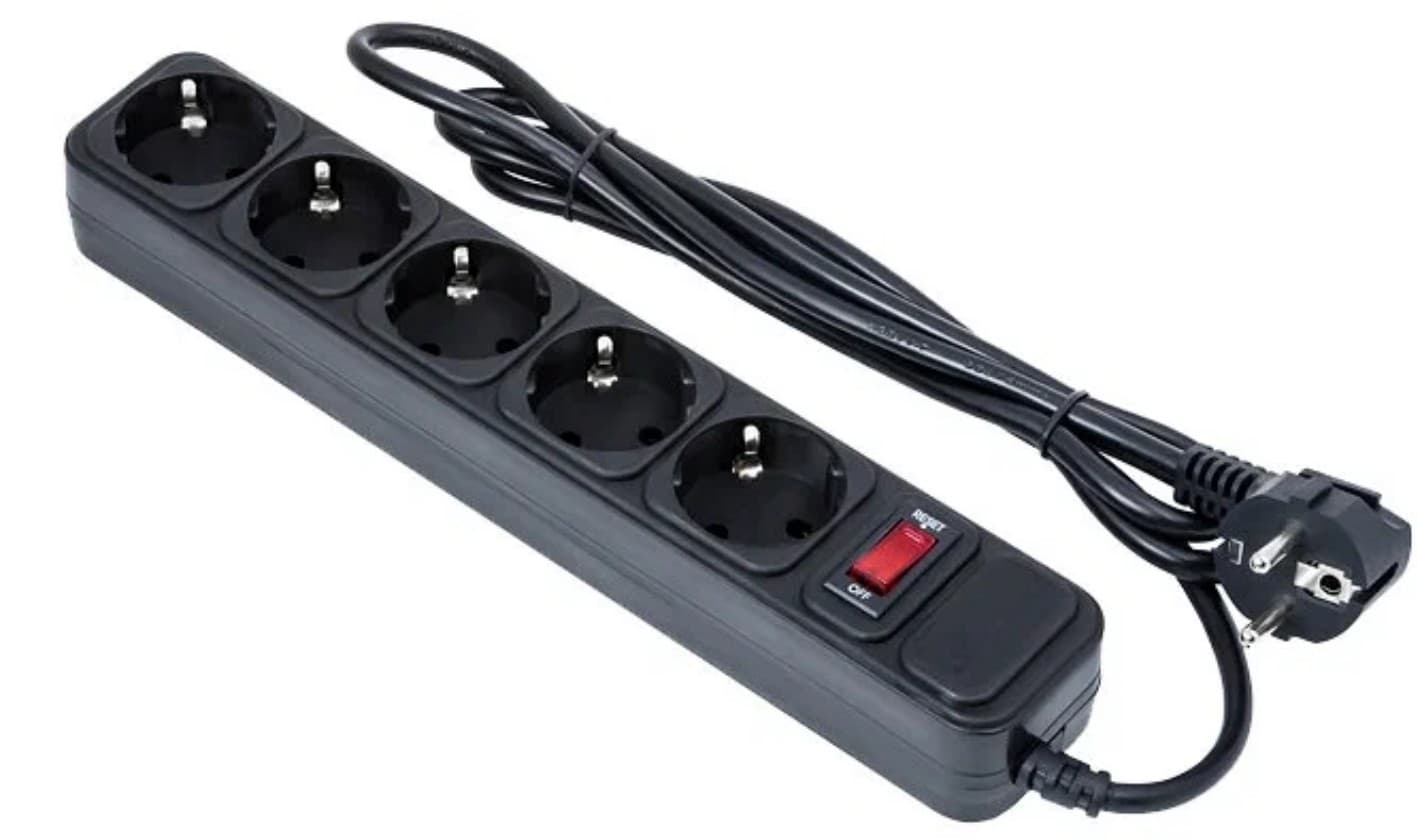 Сетевой фильтр Exegate SP-5-1.5B 1.5м 5 розеток, черный, 10А, 2200Вт (EX266859RUS)