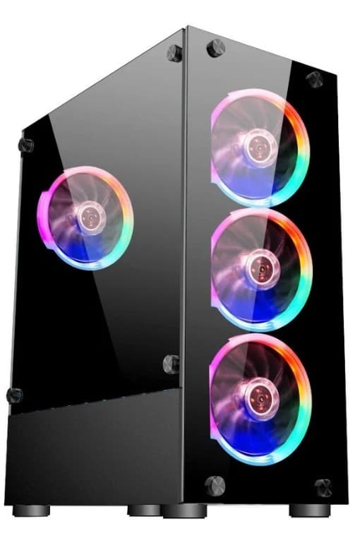 Корпус 1stPlayer FIRE DANCING V2-A LED Black (V2-A-4R1) Без БП, 4x120mm LED fan