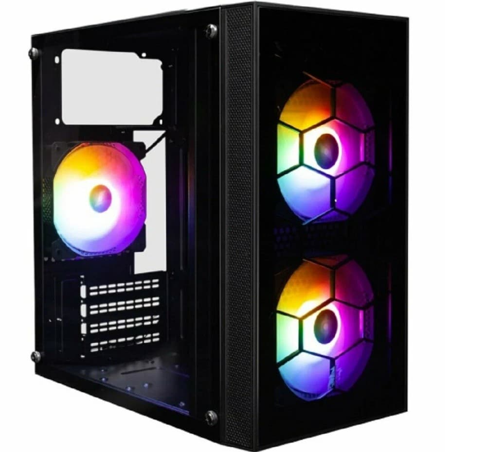 Корпус 1stPlayer FIREBASE X1 Black (X1-BK-3F1) ATX, 3x120mm LED fans inc, без БП