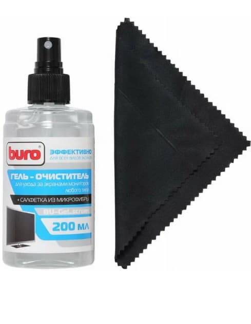 Чистящий набор Buro BU-Gel_screen для экранов и оптики, спрей 200мл. + микрофибра