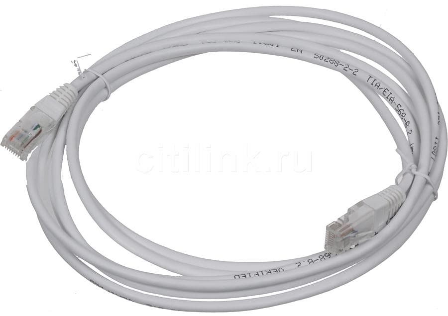 Патч-корд литой CAT 5E UTP w/RJ45 4.0m cерый, штекер с защелкой