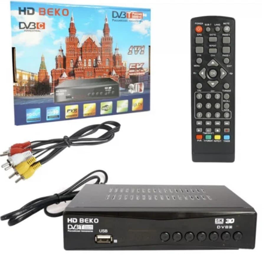 Цифровой ресивер T2 ТВ тюнер Beko T5000C, DVB-T2/C+, H.265, HDMI, USB, IPTV, YOUTUBE