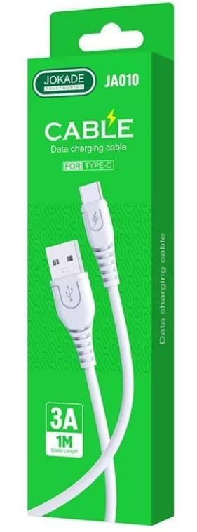 Кабель USB-Type-C Jokade JA010 (белый) 3A, 1m, для зарядки и передачи данных USB на Type-C