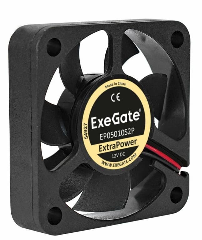 Вентилятор 12В DC ExeGate ExtraPower EP05010S2P 50x50x10мм, 2pin, 6500RPM, подшипник скольжения, 36 dBA (EX283366RUS)