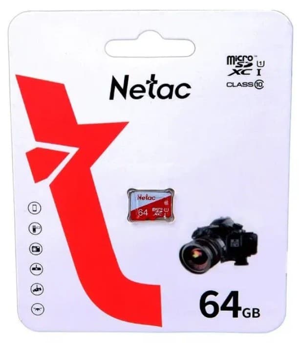 Карта памяти MicroSDXC 64 GB UHS-I U1 Class 10 Netac P500 ECO (NT02P500ECO-064G-S)
