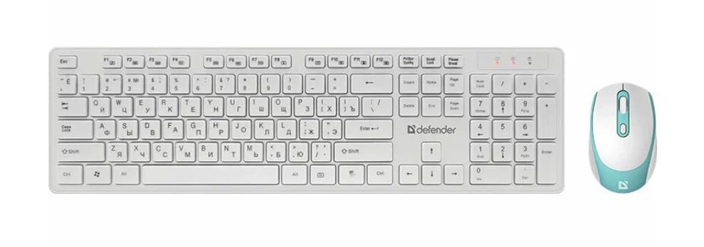 Беспроводной комплект клавиатура + мышь Defender Auckland C-987 RU, белый, 12 доп. функций