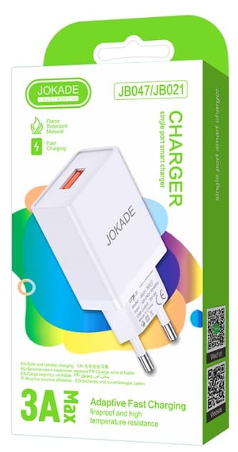 Сетевое зарядное устройство Jokade JB047 (white) белый, 1xUSB, 2.1A