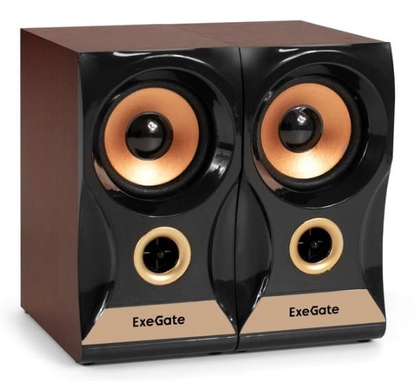 Колонки ExeGate Maestro SPS-590 2.0 Black/brown, дерево, питание 220в, 2х3Вт (6Вт RMS) (EX297196RUS)