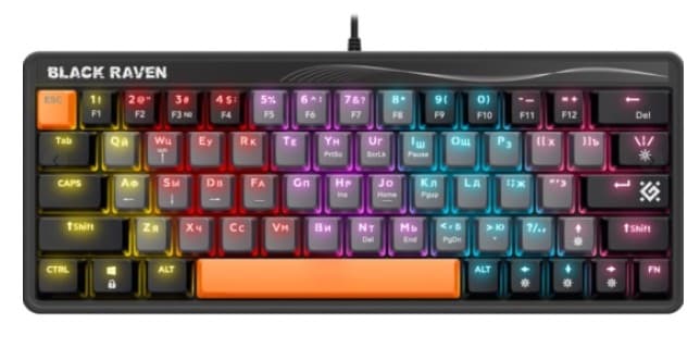 Клавиатура механическая Defender RAVEN GK-417 RU RGB Ультракомпактная, регулируемая подсветка Anti-ghost (45414)