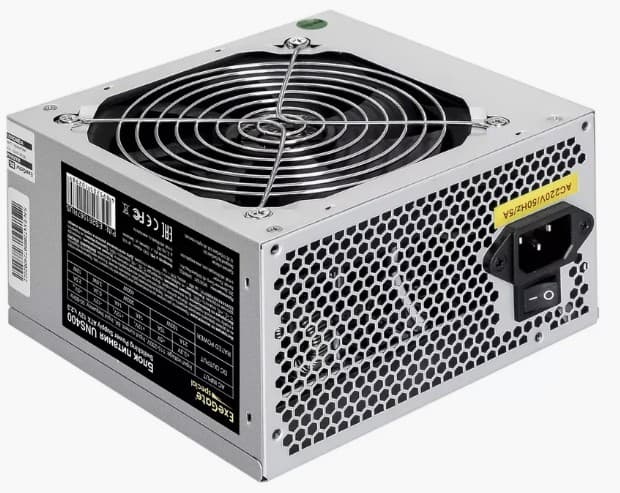Блок питания 400W Exegate UNS400, ATX, 12cm fan, 24p+4+4p, 3*SATA, 2*IDE, FDD (ES261567RUS)