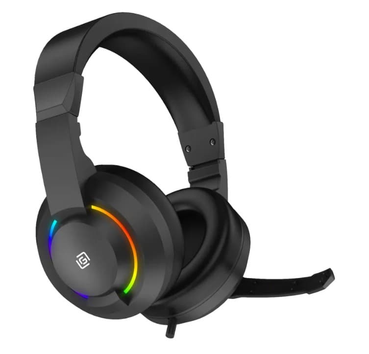 Гарнитура Oklick HS-L315G черный, накладные полноразмерные игровые с подсветкой, 1.8м, jack 1x3.5 мм/USB