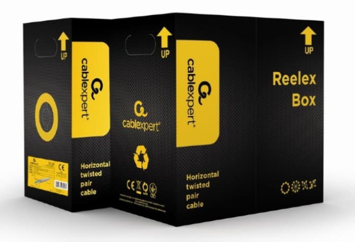 Кабель UTP CAT5E 305m Cablexpert (UPC-5004E-SOL) CAT5E 4 пары, 0.48 мм, CCA, бухта 305м