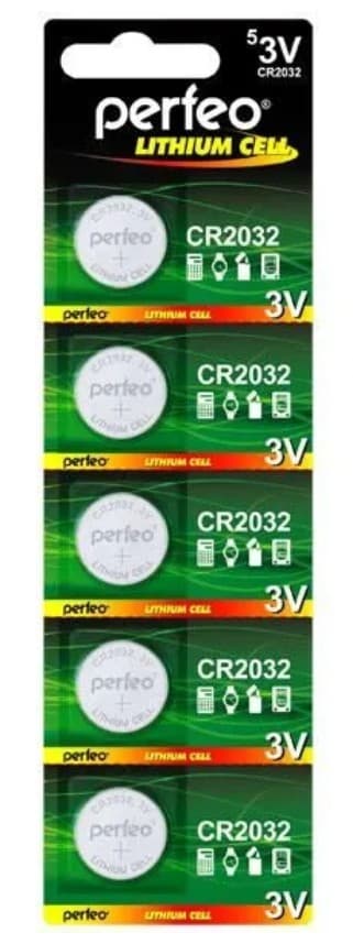 Батарейка Perfeo CR2032 CMOS (82461) Lithium CR2032 (блистер на 1 шт.) (CR 2032) 3V, 3.2x20.0мм, для Материнских плат и пр.