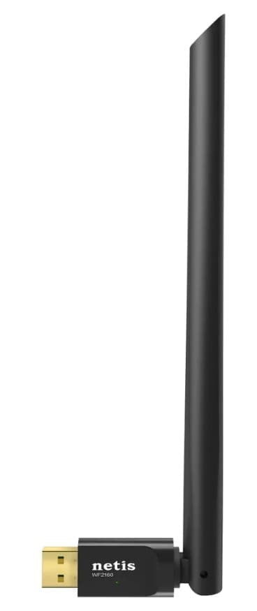 Сетевой адаптер беспроводной (WIFI) USB Wireless Netis WF2160 AC650 6dBi external ant. (5ГГц/2.4ГГц)