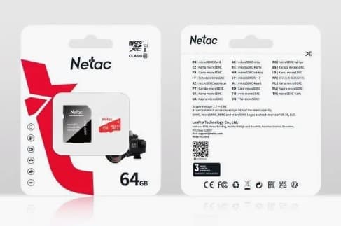 Карта памяти MicroSDXC 64 GB UHS-I U1 Class 10 Netac P500 ECO + SD-adapter (NT02P500ECO-064G-R) 80MB/s