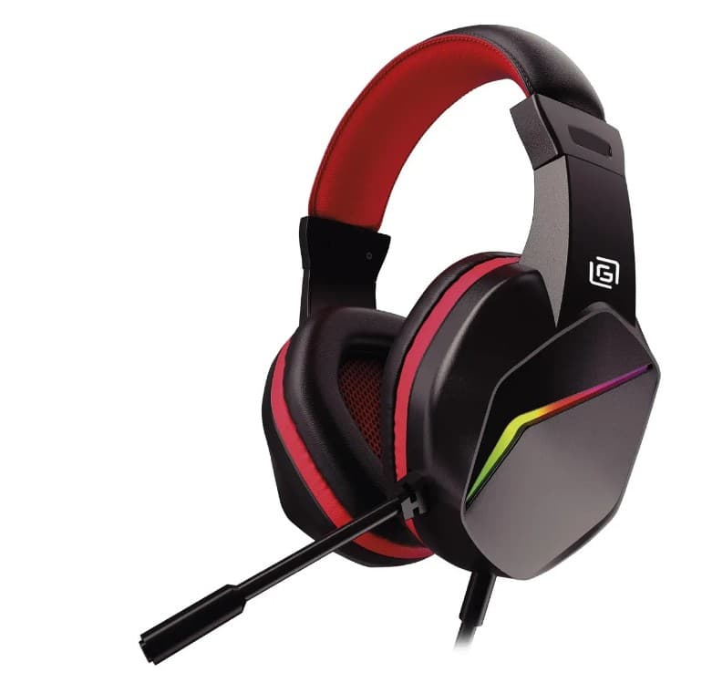 Гарнитура Oklick HS-L335G черный, полноразмерные игровые с подсветкой, 2.2м, 2x3.5 мм/USB