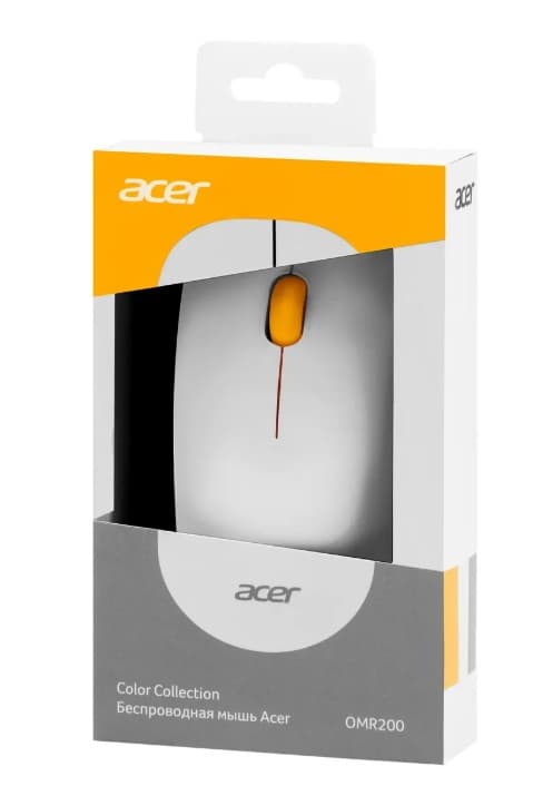 Мышь беспроводная Acer OMR200 желтый, 1200dpi, 2кн., 113x60x31.7mm, 61g, AA (ZL.MCEEE.020)