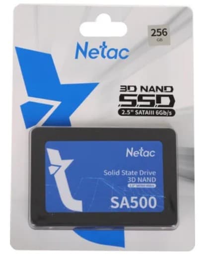 Накопитель SSD 256GB Netac SA500 2.5" SATAIII 3D TLC (NT01SA500-256-S3X) 520/450