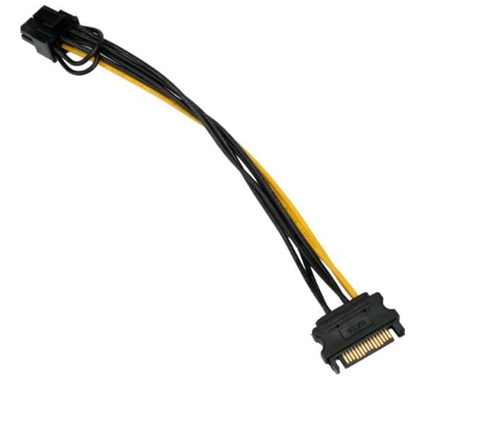 Кабель питания Видеокарты от блока питания 8 pin - SATA Cablexpert CC-PCIE-SATA-20CM, PCIe 8pin/Sata 15pin, 20см
